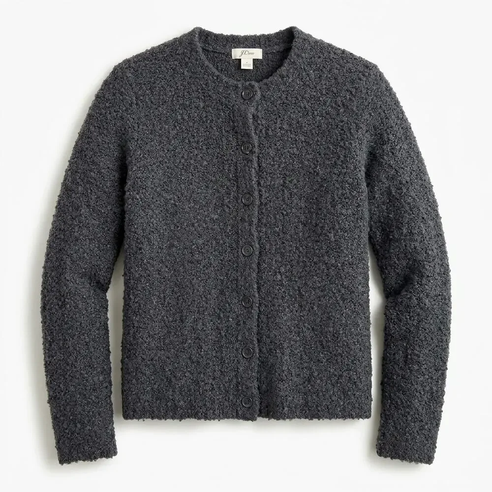 J.Crew Wool Blend Gray Button Front Cardigan Sweater Women Size S